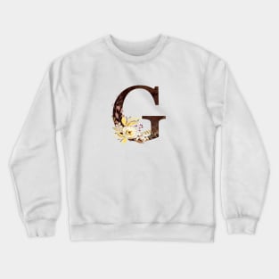 Floral Monogram G Lovely Autumn Foliage Crewneck Sweatshirt